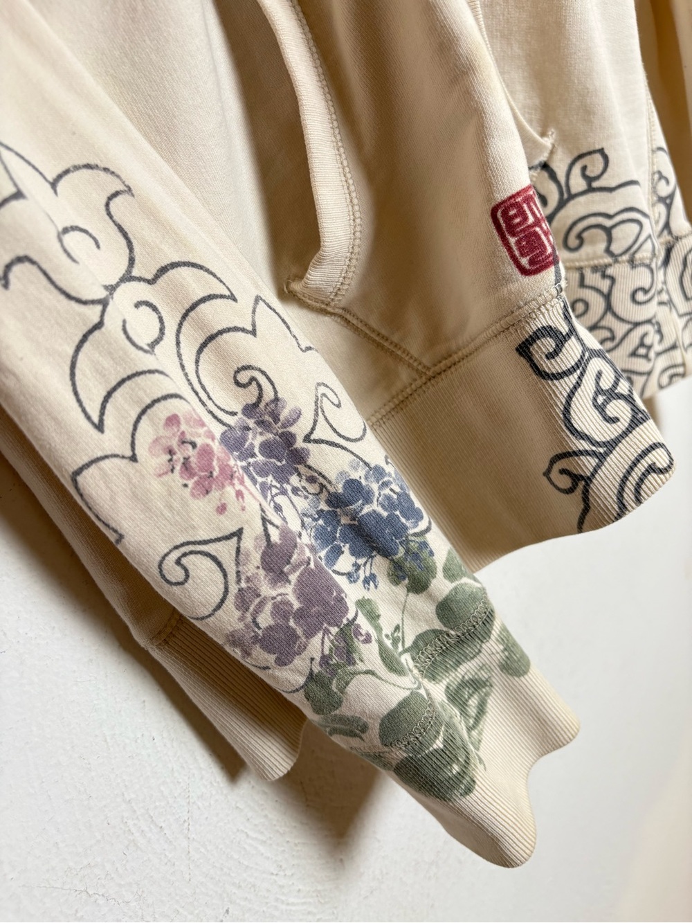 LUCKY BRAND Vintage Y2K Asian Embroidered Glitter Dragon Zip Hoodie Jacket L - Picture 12 of 16